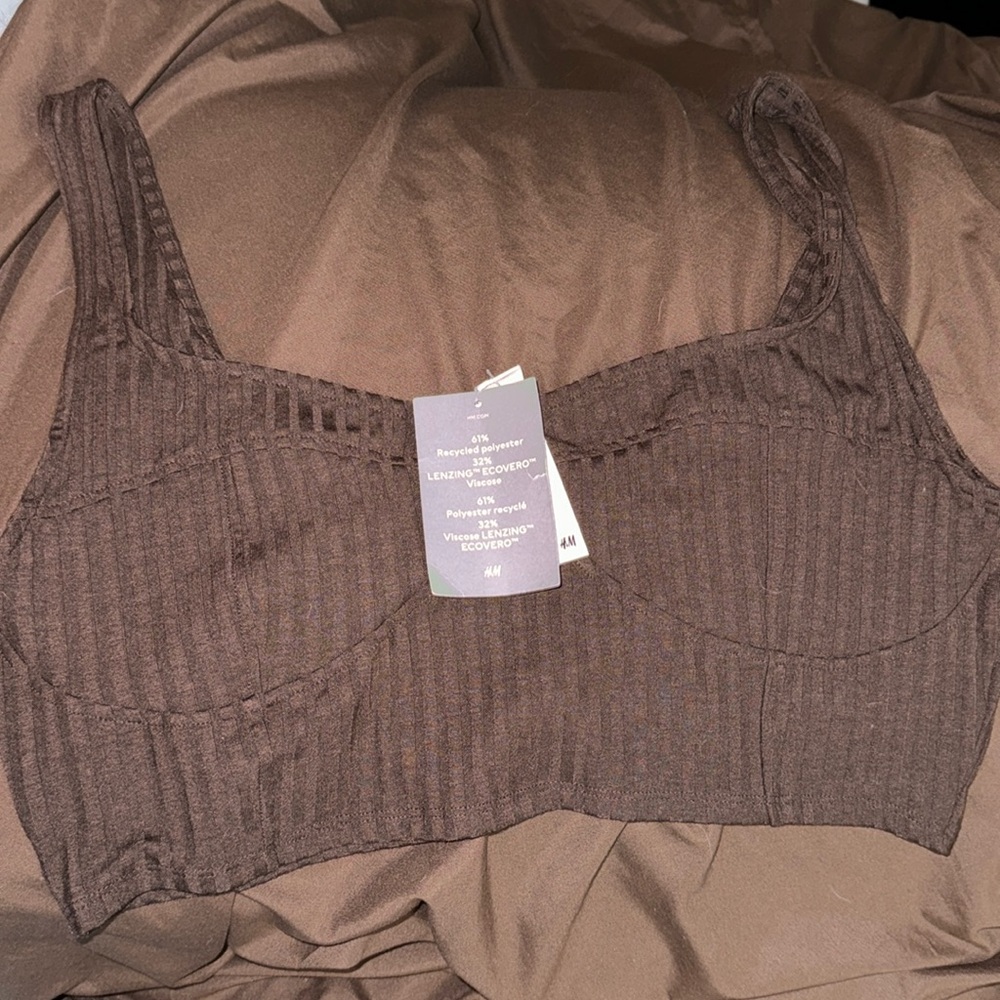Brown crop top H&M